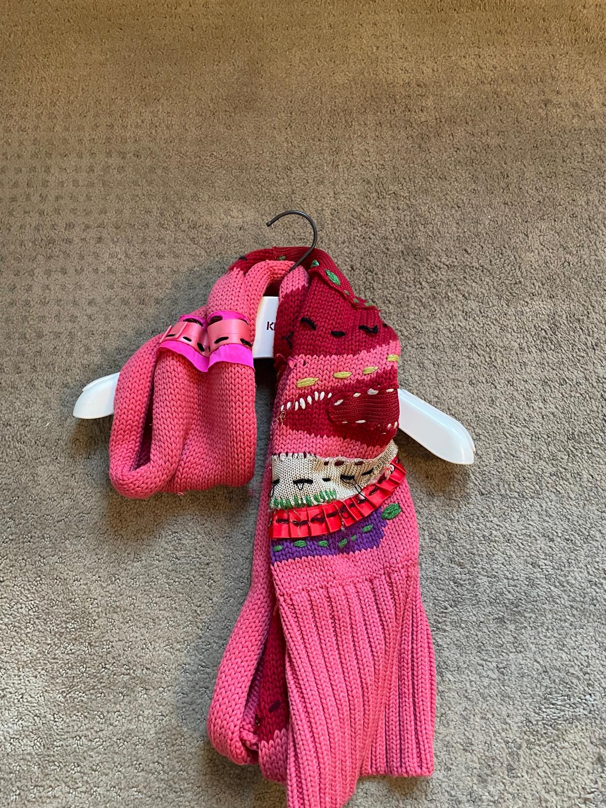 Christian Lacroix Bazar Knit Scarf (Wool Blend, Pink)